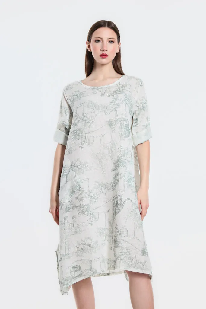 April Toile Pocket Dress (DSS165T)