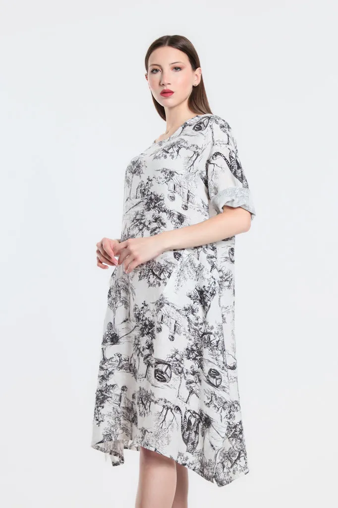 April Toile Pocket Dress (DSS165T)