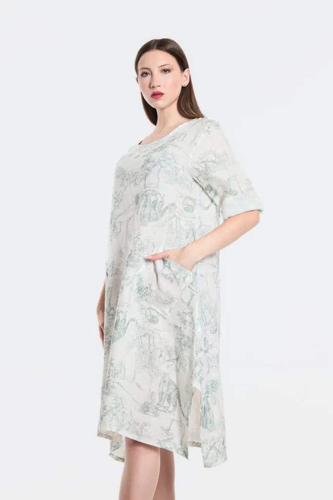 April Toile Pocket Dress (DSS165T)