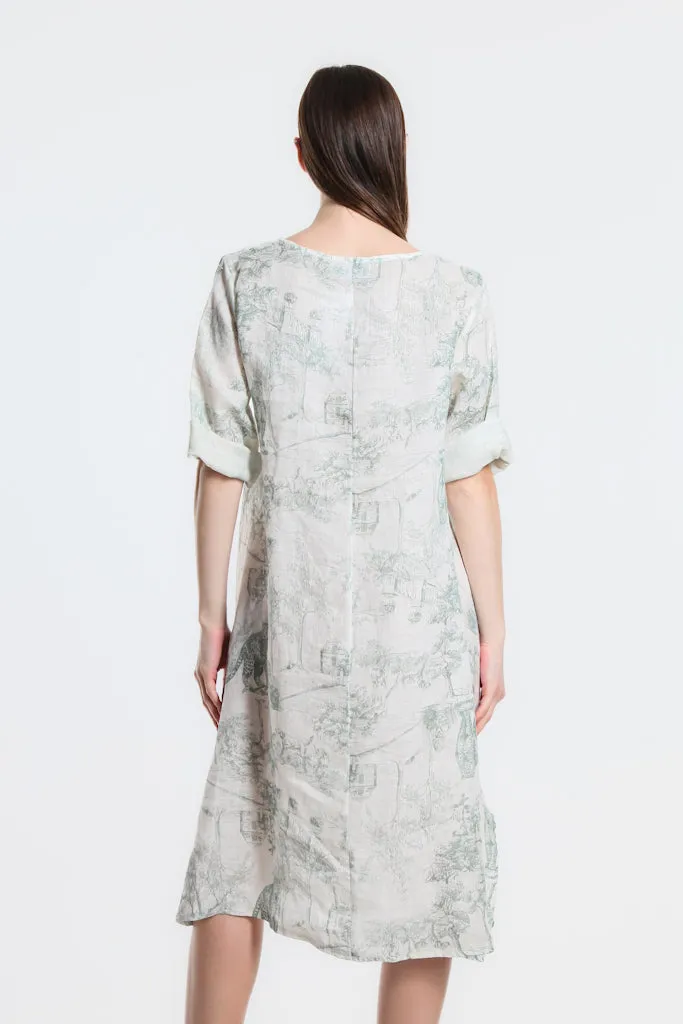 April Toile Pocket Dress (DSS165T)