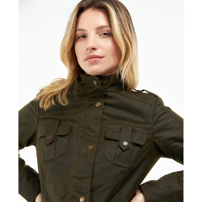 Barbour Winter Defence Ladies Wax Jacket - Olive