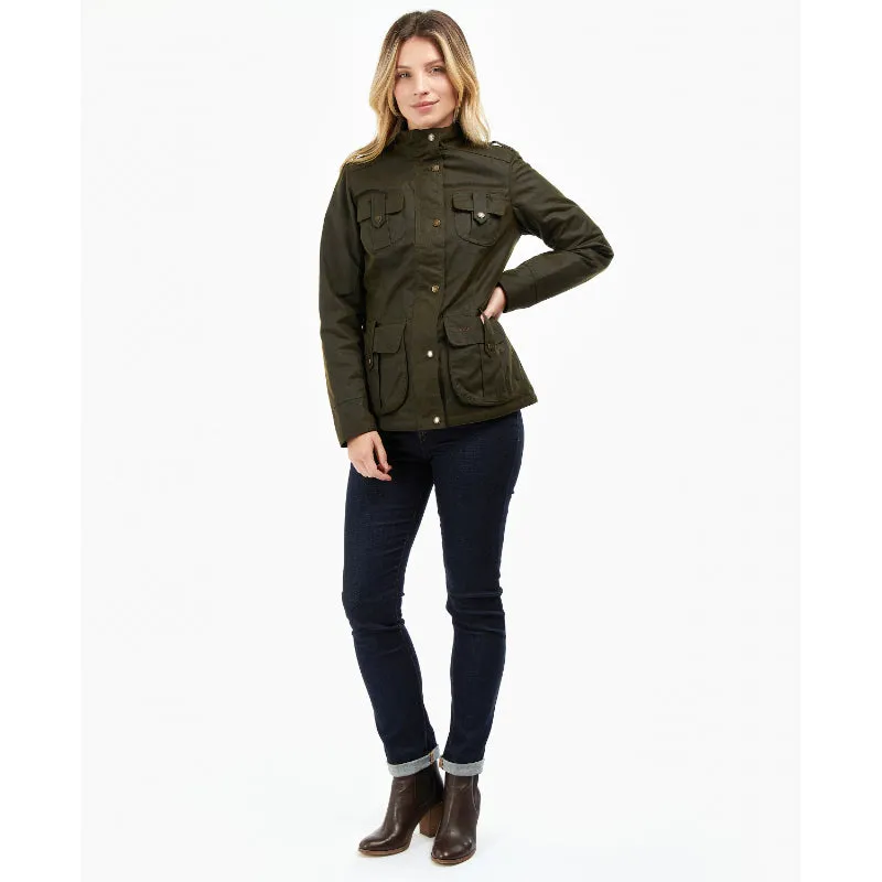 Barbour Winter Defence Ladies Wax Jacket - Olive