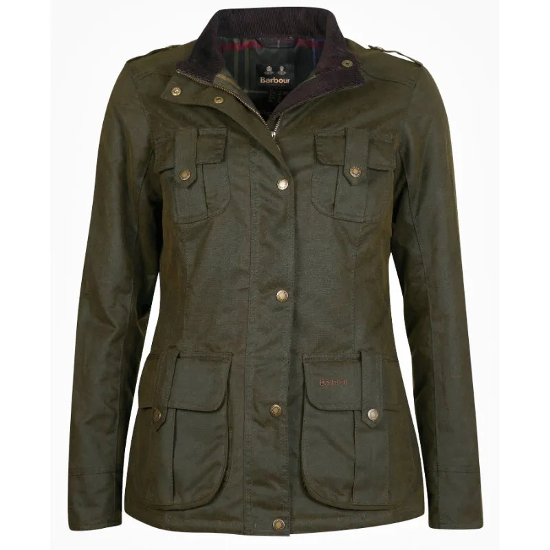 Barbour Winter Defence Ladies Wax Jacket - Olive