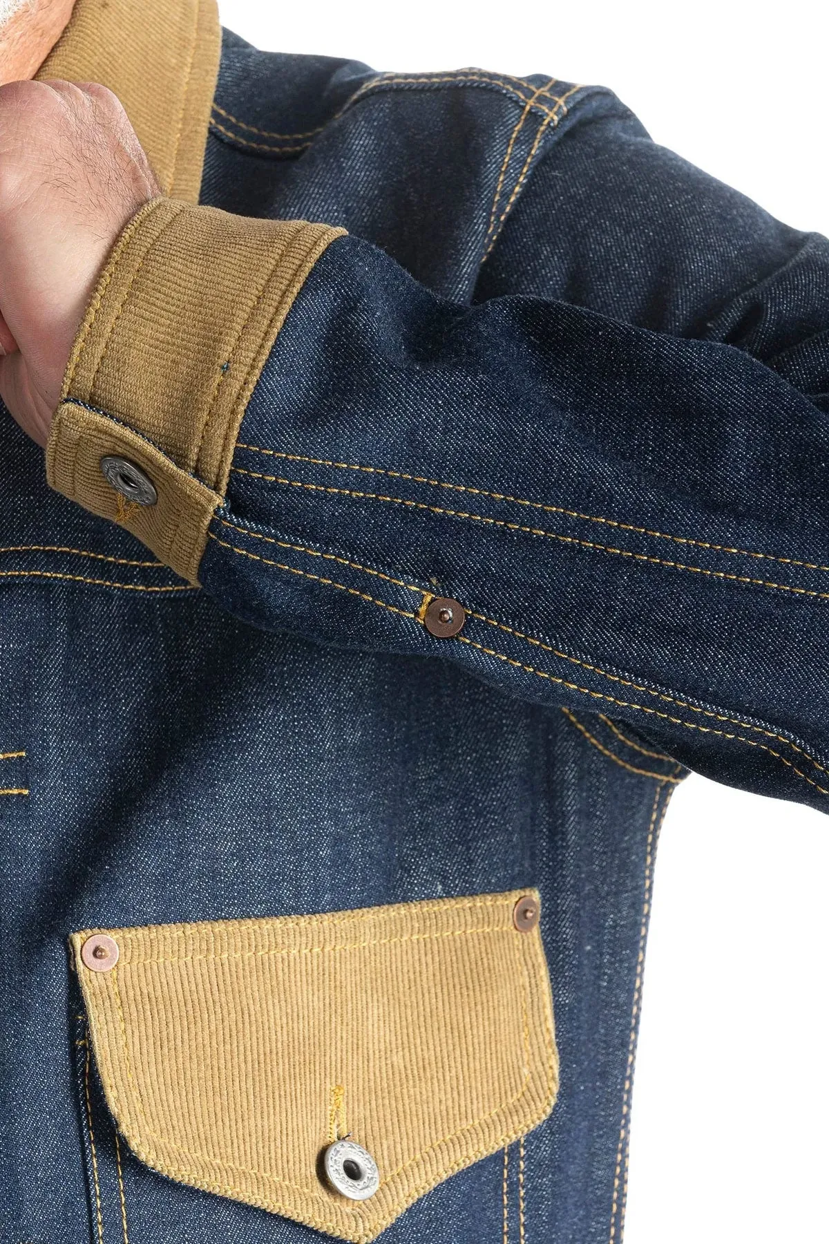 Blue Blanket - J36 IT40 Corduroy Collar 12 oz. Denim Jacket in pure indigo