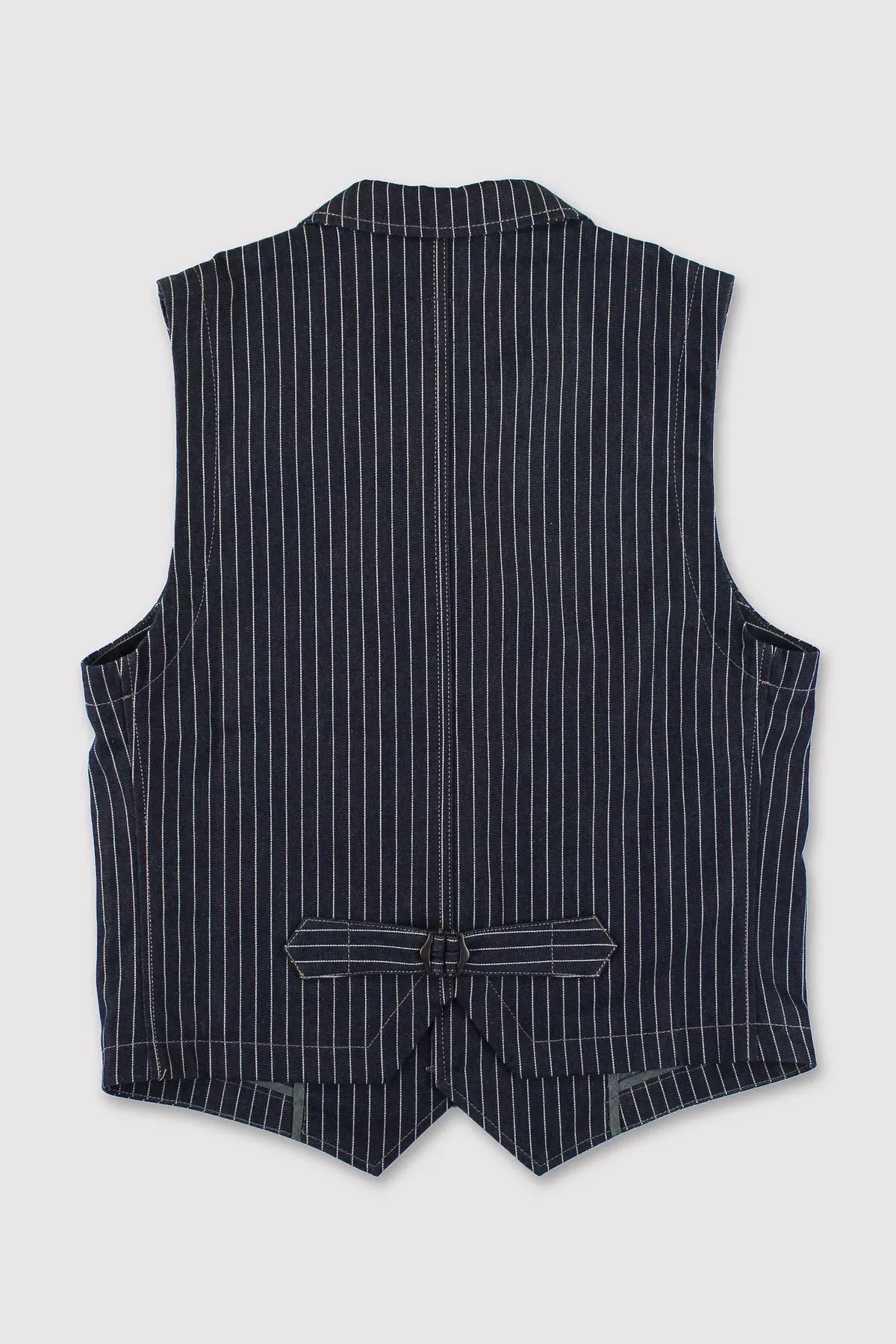 Blue Blanket - V02 JP03 11 0z. Japanese Dark Indigo Pinstripe Denim Waistcoat