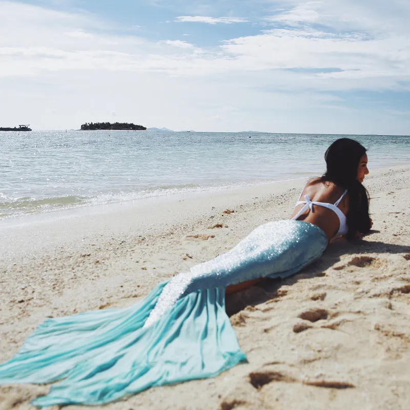 Bohemian Beach Mermaid Slim Irregular Pure Color Long Skirt