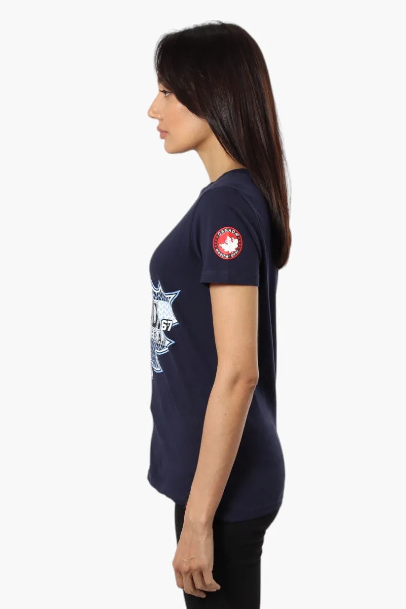 Canada Weather Gear Maple Leaf Print Tee - Navy