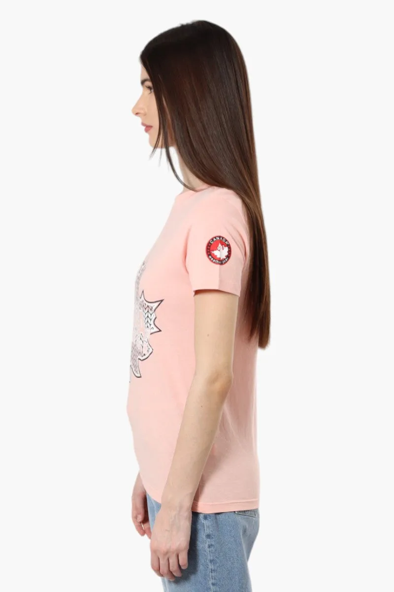 Canada Weather Gear Maple Leaf Print Tee - Pink