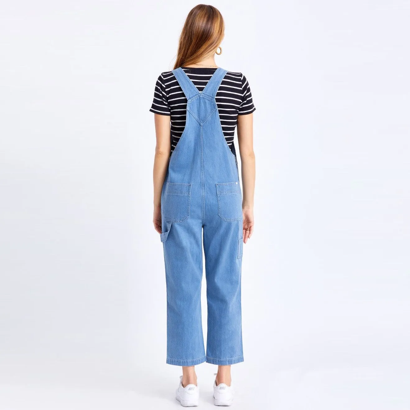 Christina Crop Overall (70s Blue)