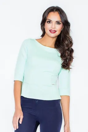 Elegant 3/4 Sleeve Cotton Blend Top