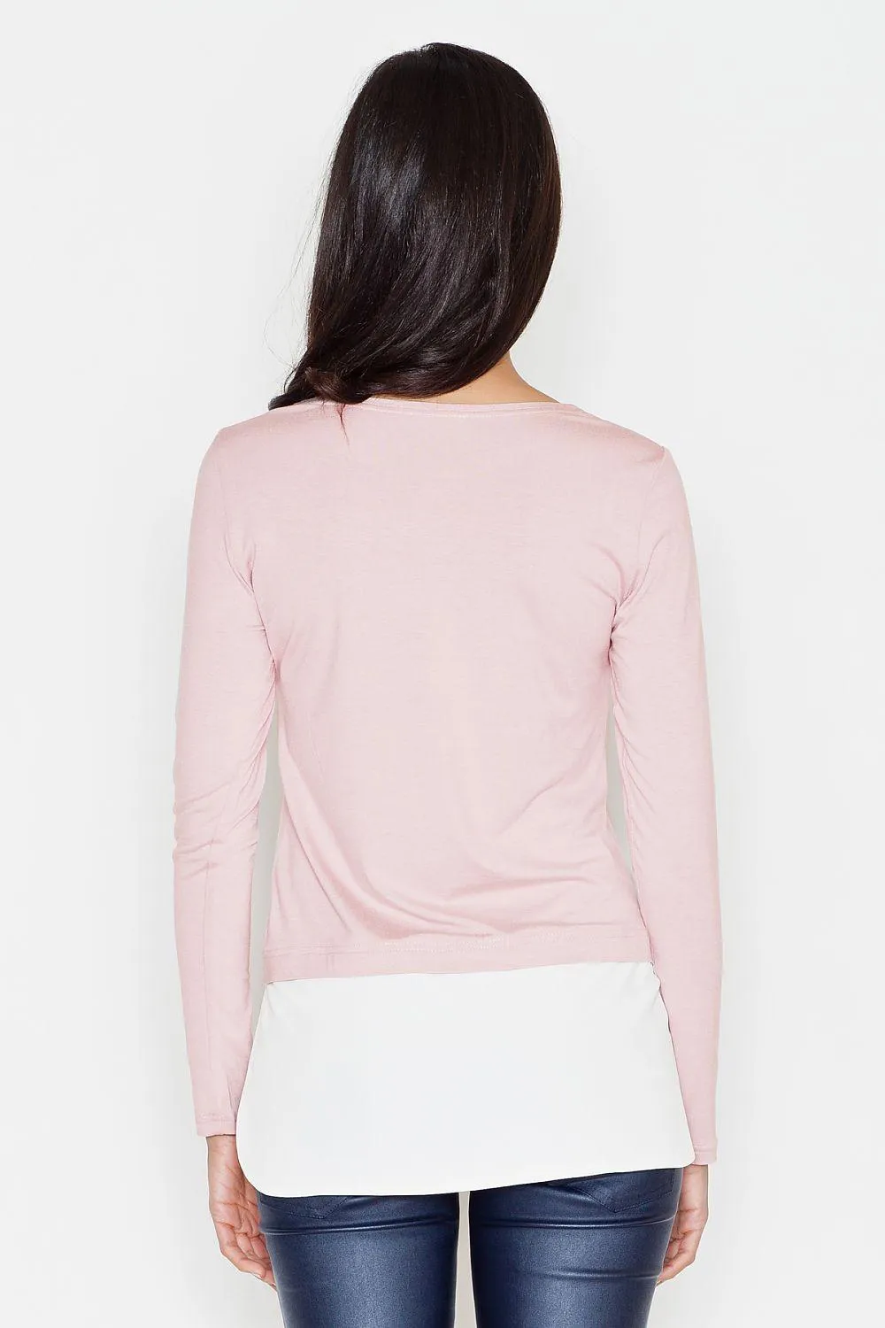 Elegant Color-Blocked Long Sleeve Blouse for Modern Sophistication