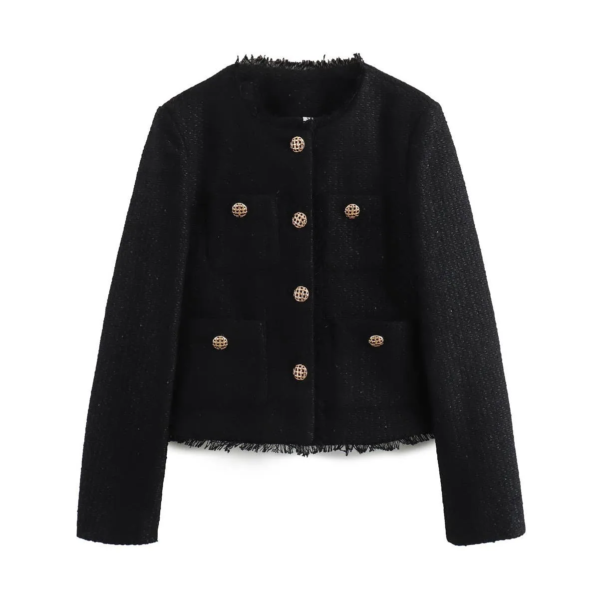 Elegant Vintage Pocket Cropped Jacket