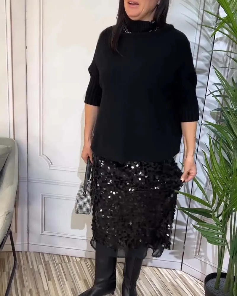 Fashionable Large Sequined Skirt