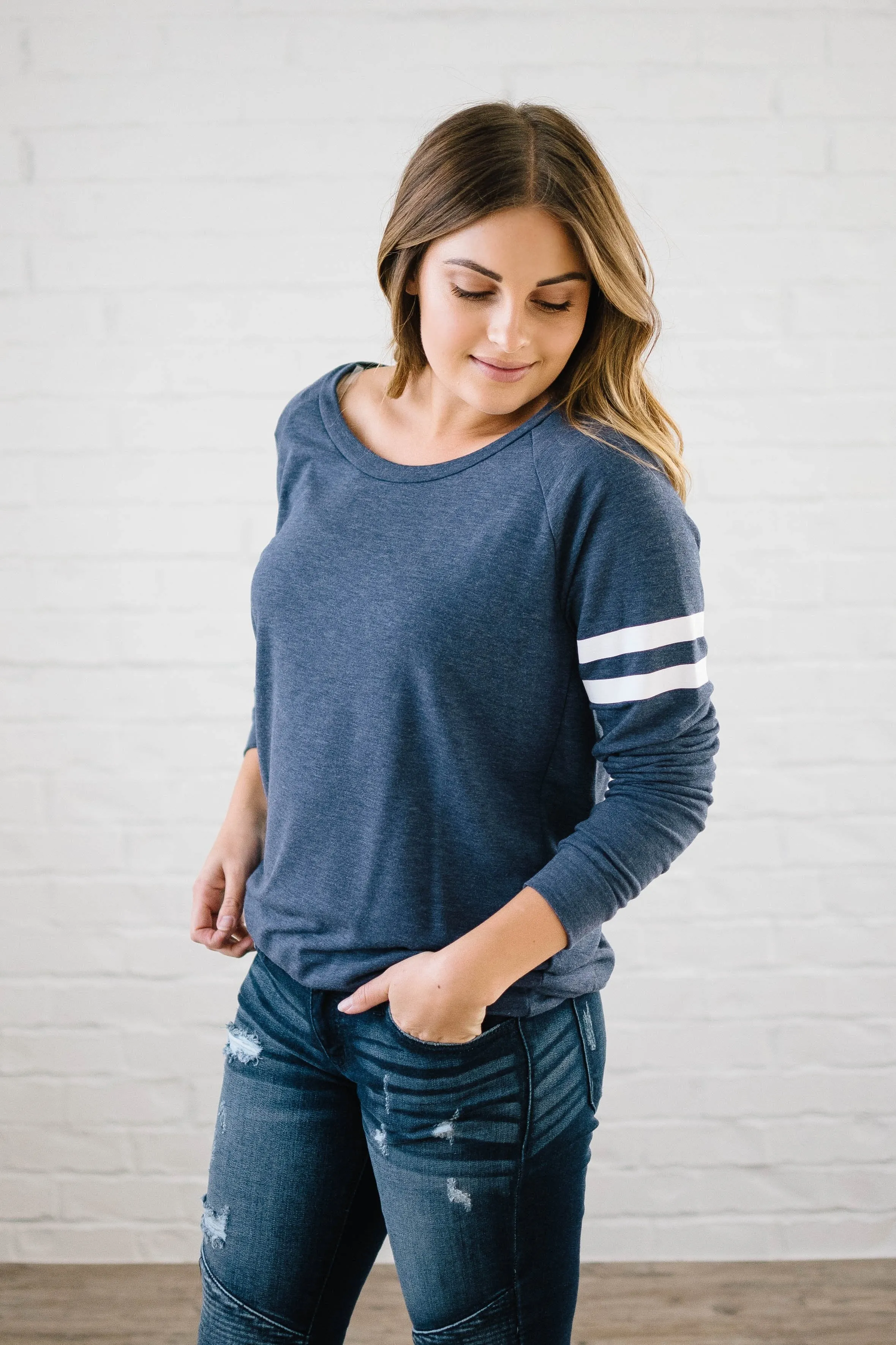 Game Day Long Sleeve Tee in Blue