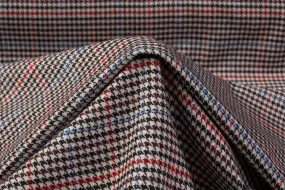 Houndstooth Italian Wool Cashmere Suiting - Multicolor