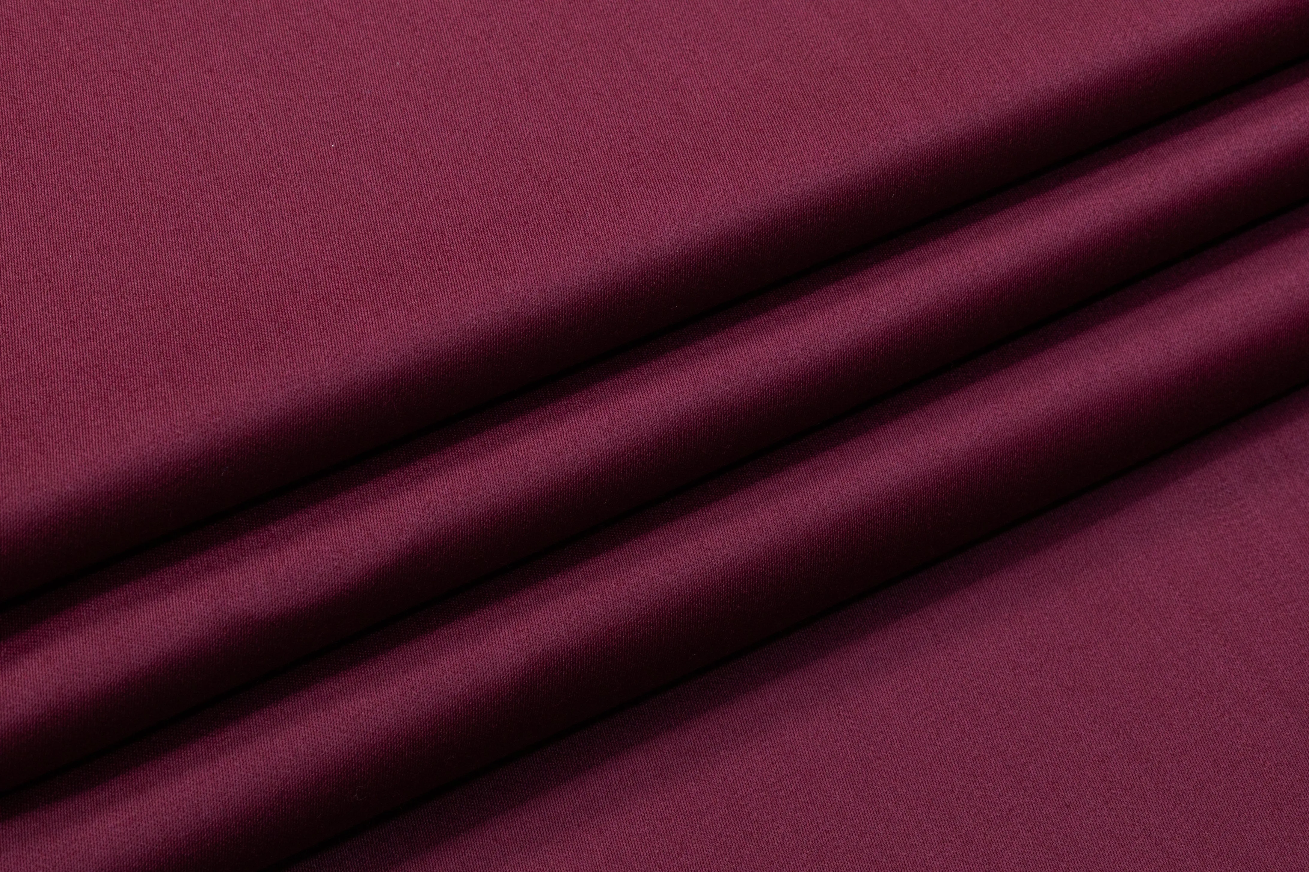 Italian Wool Satin Suiting - Burgundy