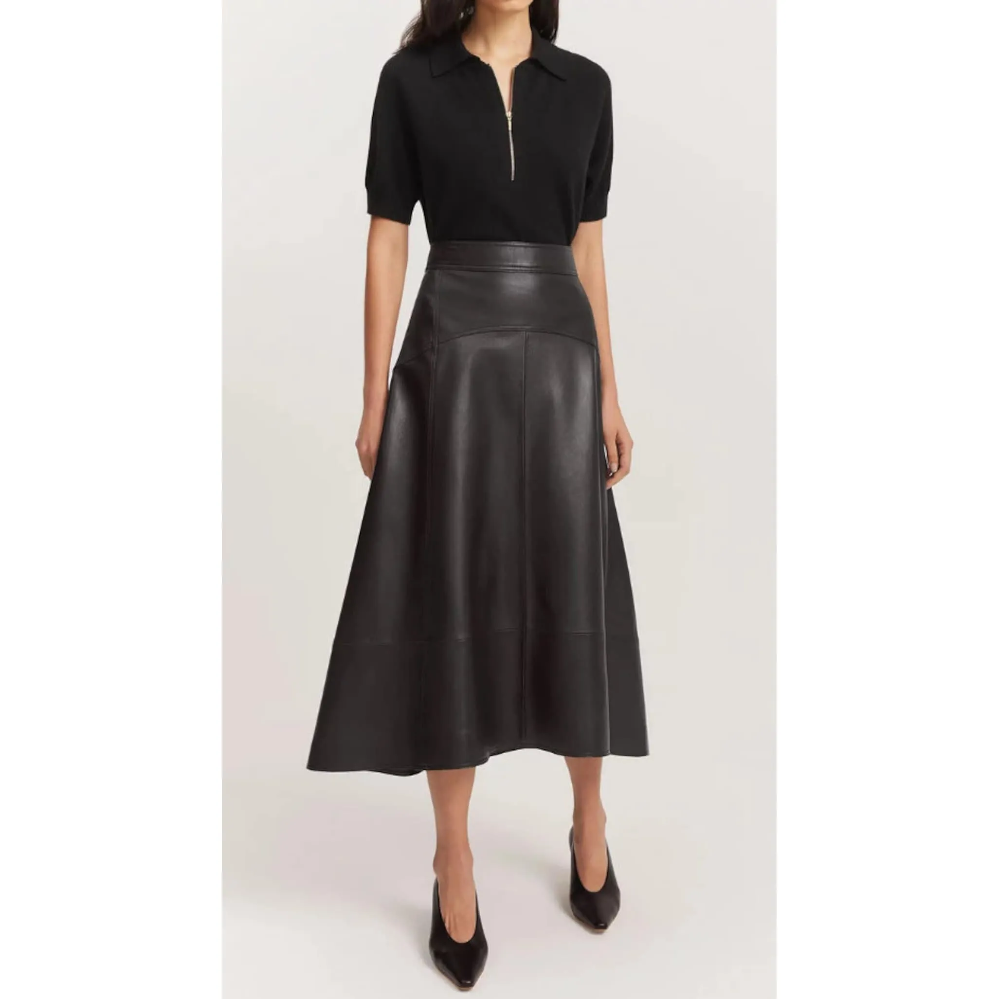 Maeve Women's Real Leather Fashionable Skirt