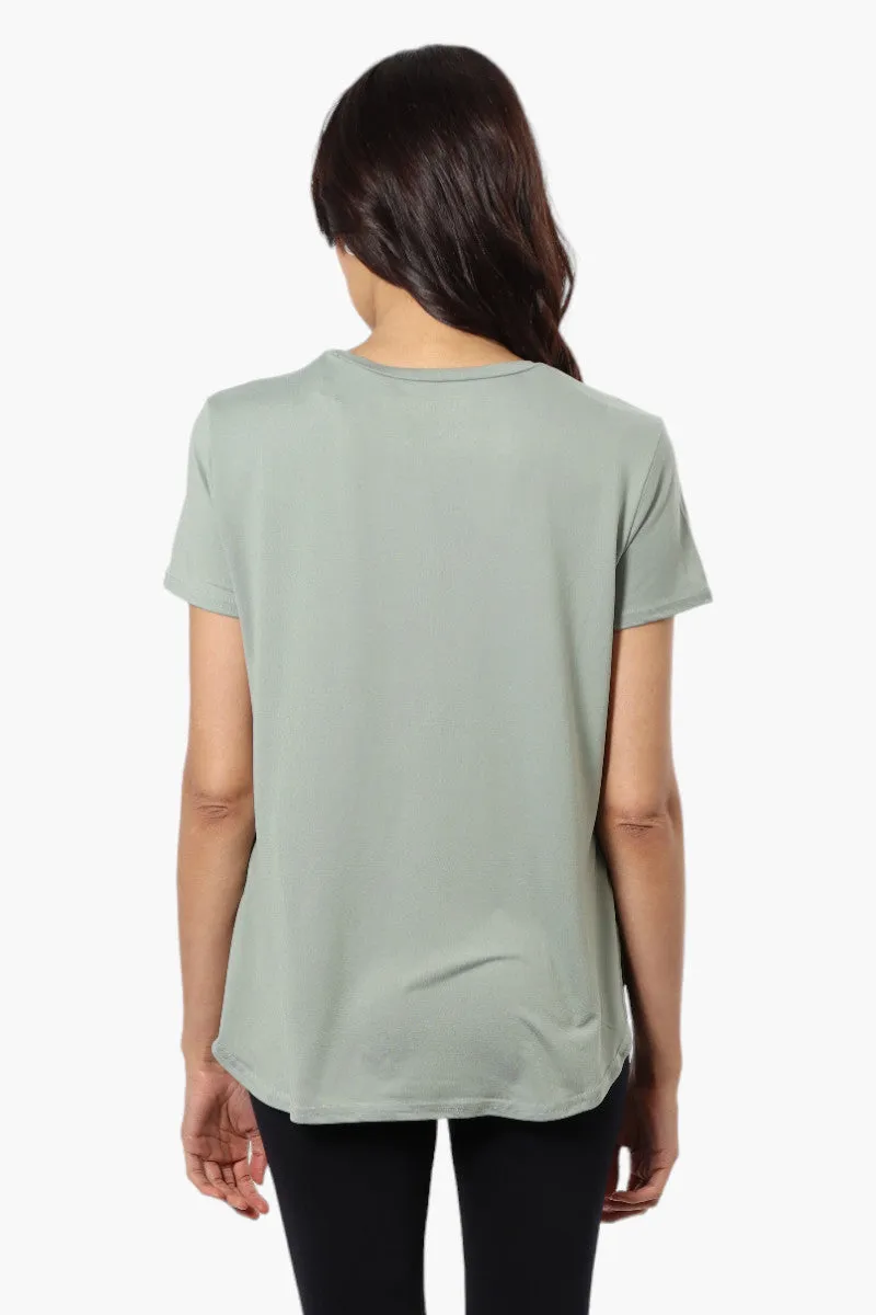 Magazine Coffee Print Tee - Olive