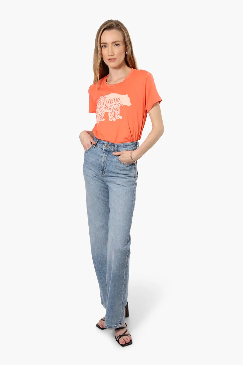 Magazine Mama Bear Printed High Low Tee - Orange