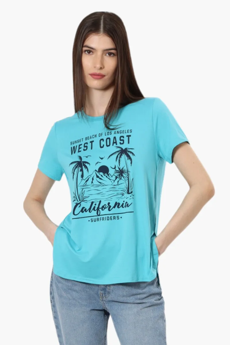 Magazine West Coast California Print Tee - Blue