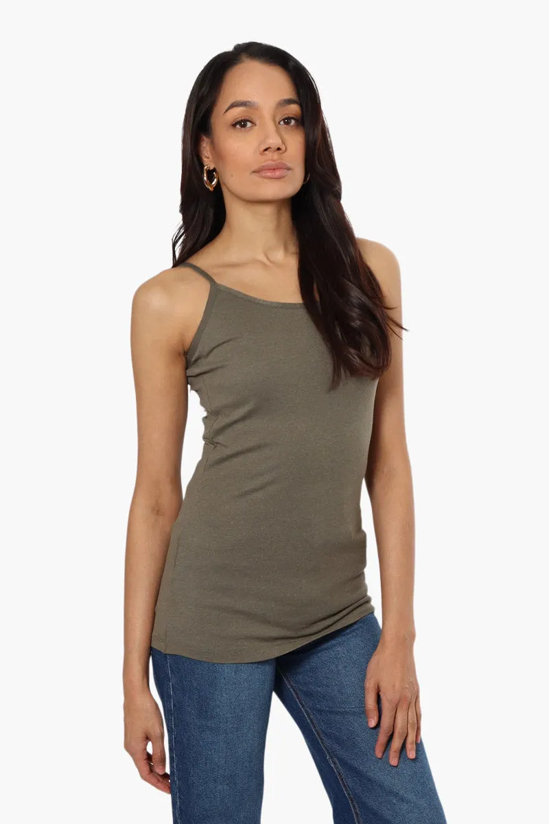 Majora Solid Basic Cami Tank Top - Olive