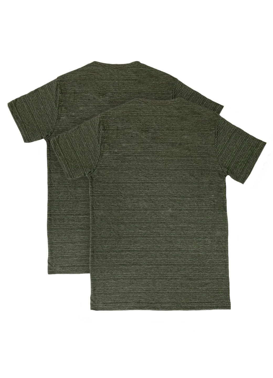 Men's 2-Pack Green Striped V-Neck Undershirts