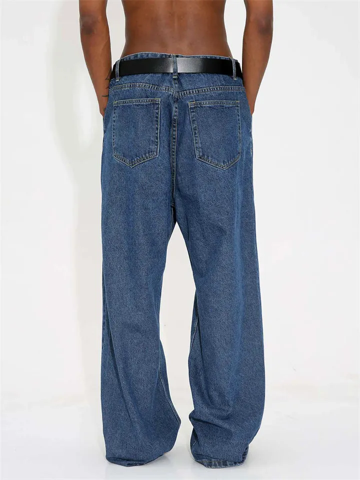 Men's Trendy All Match Mid Waist Straight-Leg Jeans