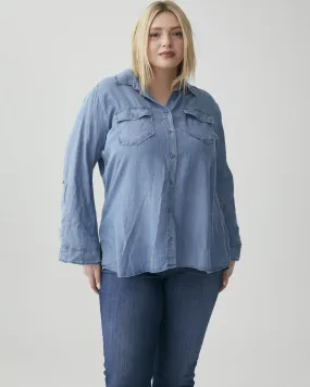 Myla Button-Down Chambray Shirt | Medium Wash