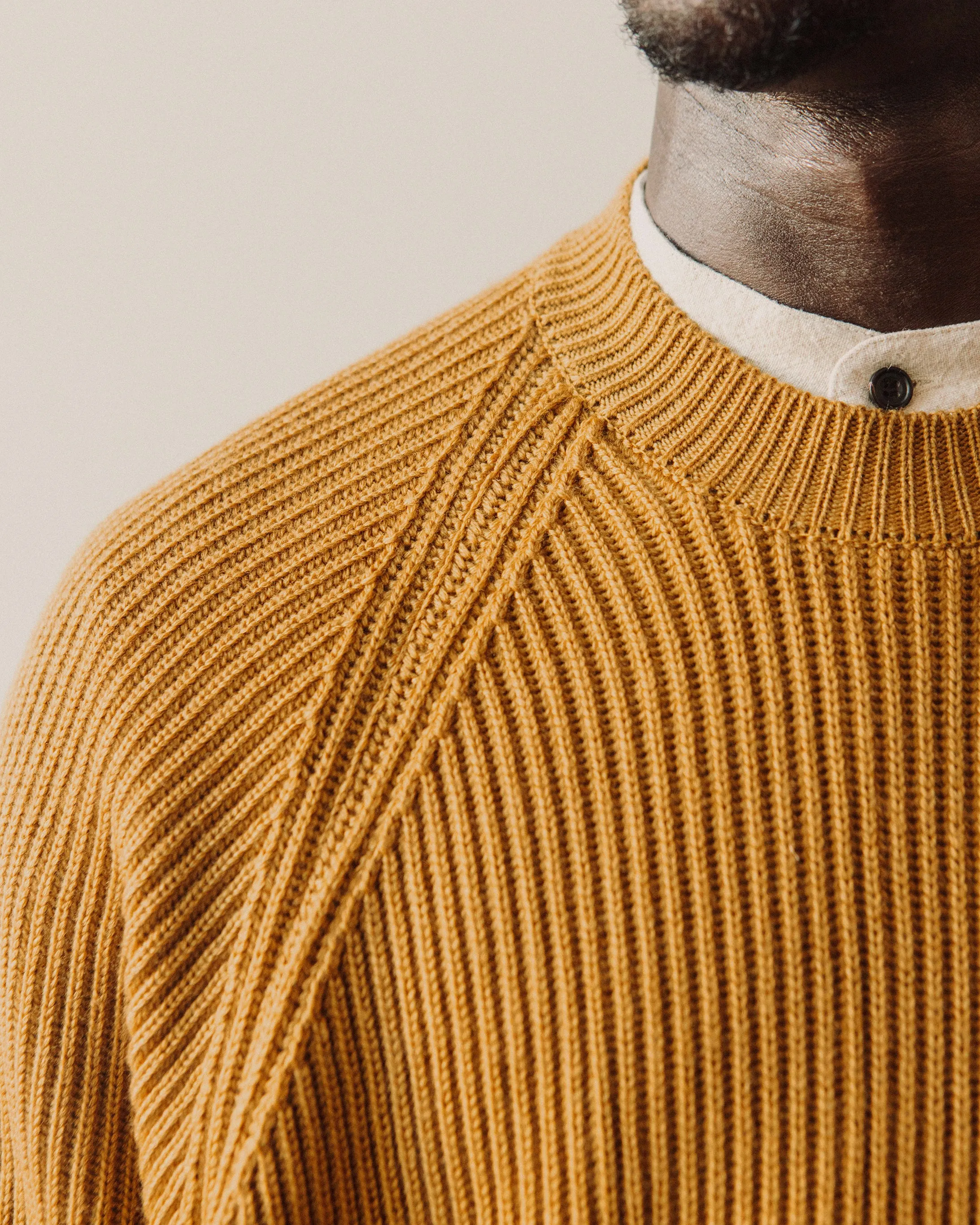 O-Project Knitted Crew Neck, Mustard