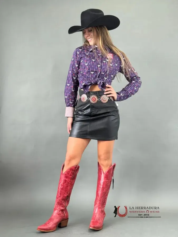 Rock&Roll BLACK WESTERN STYLE YOKE SKIRT