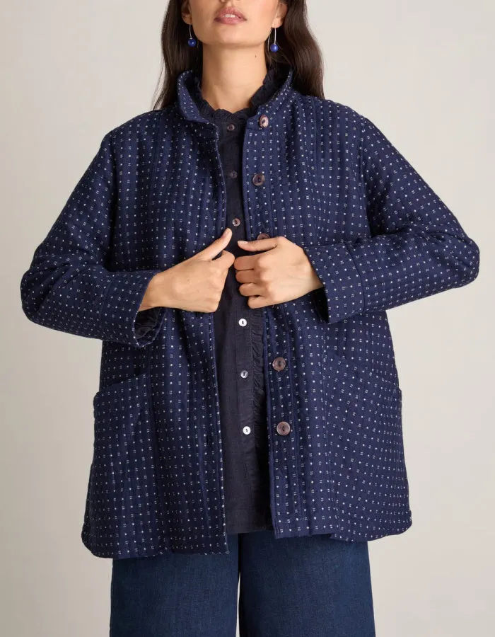 Sahara Indigo Stitch Wool Cotton Jacket