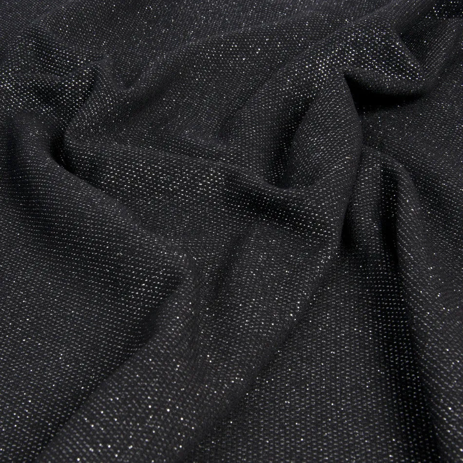 Sparkly Silver Black Wool 574