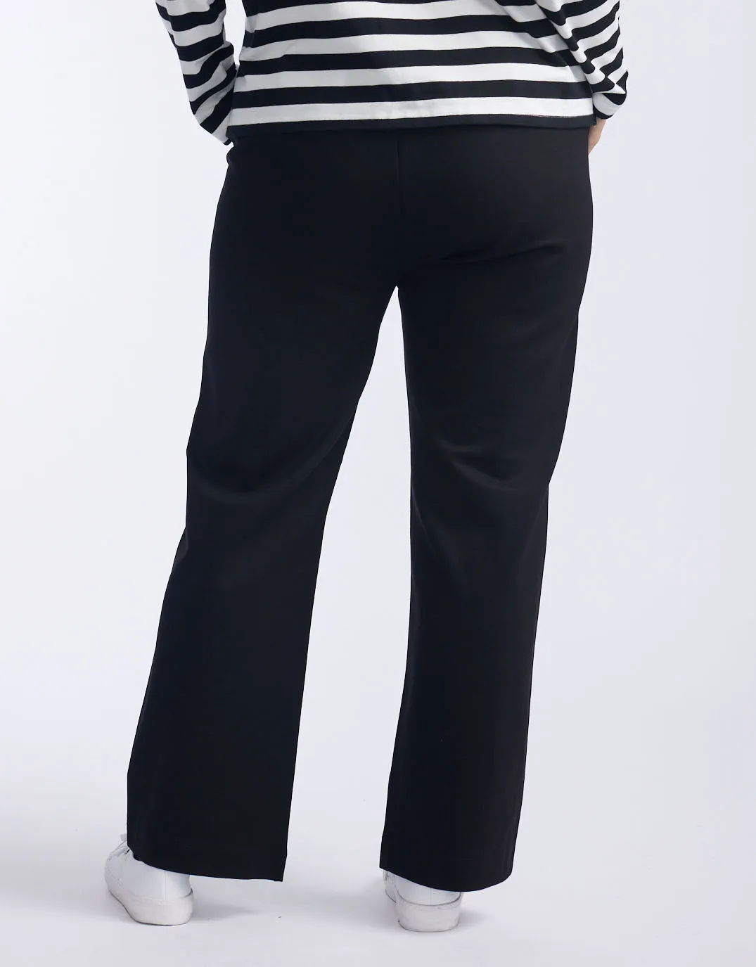 Timeless Straight Leg Ponte Pant - Black On Black