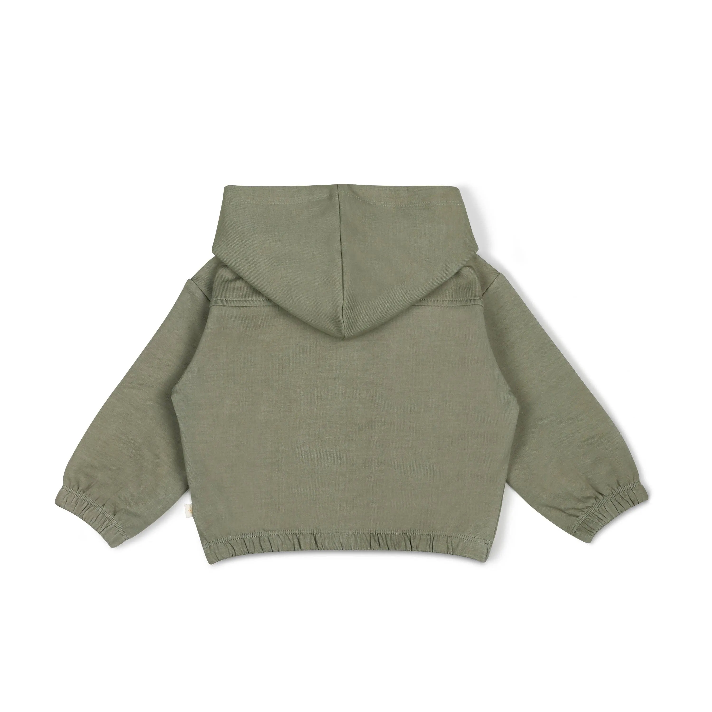 Zip Front Fleece Hooded Jacket - Olive